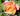 Close up of an apricot and pink coloured rose open with layered petals and green leaves in the background. 